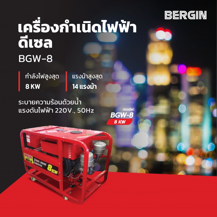 เครื่องกำเนิดไฟฟ้าดีเซล BERGIN BGW-8